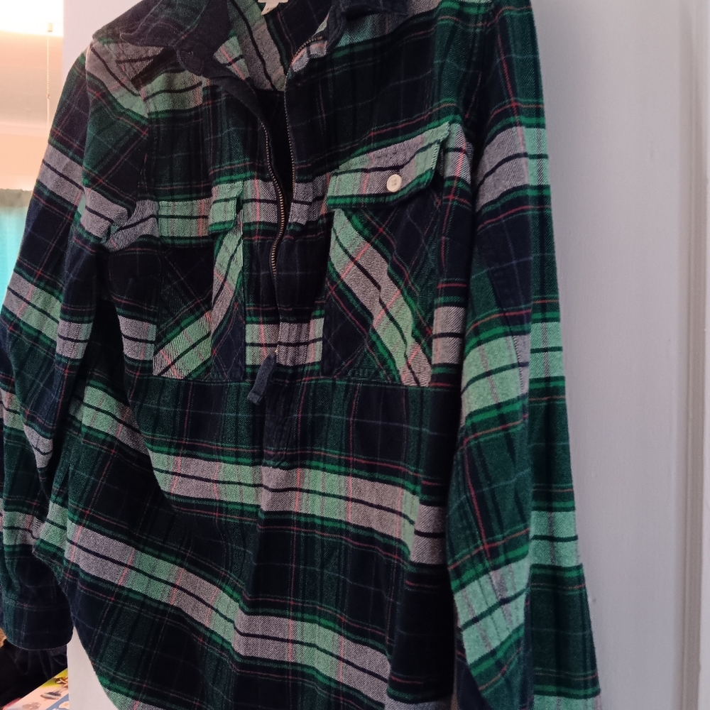 100% cotton j crew pull over flannel
